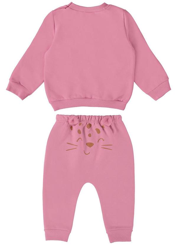 Malwee Kids - Conjunto Jogger Tigrinho em Moletom Menina Rosa