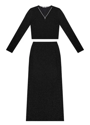 Minty - Conjunto Juvenil Blusa com Saia Midi Preto - MINTY