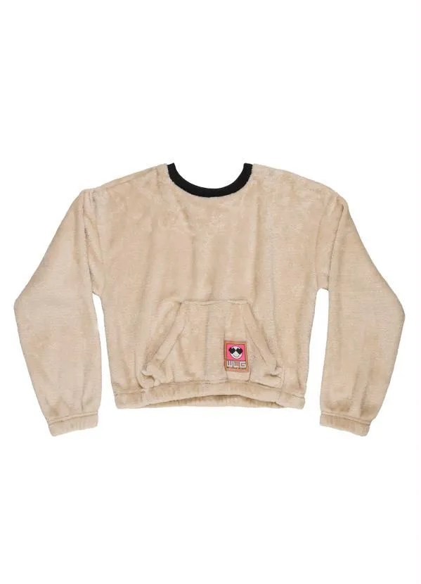 Gloss - Conjunto Juvenil Blusão e Calça Moletom Bege 3