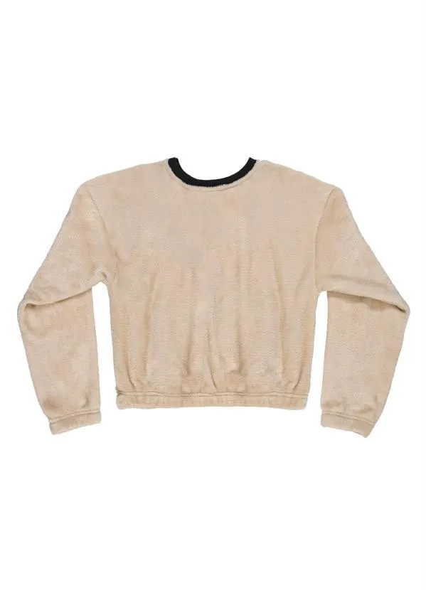 Gloss - Conjunto Juvenil Blusão e Calça Moletom Bege 4