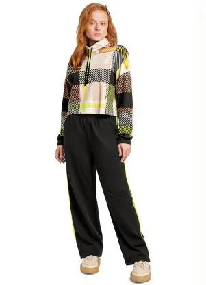 Gloss - Conjunto Juvenil Blusão e Wide Leg Preto - GLOSS