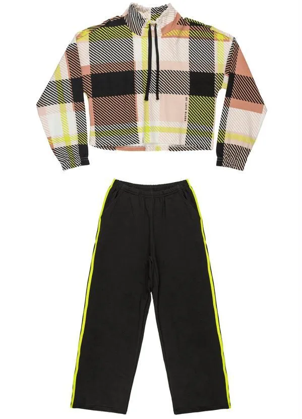 Gloss - Conjunto Juvenil Blusão e Wide Leg Preto 2