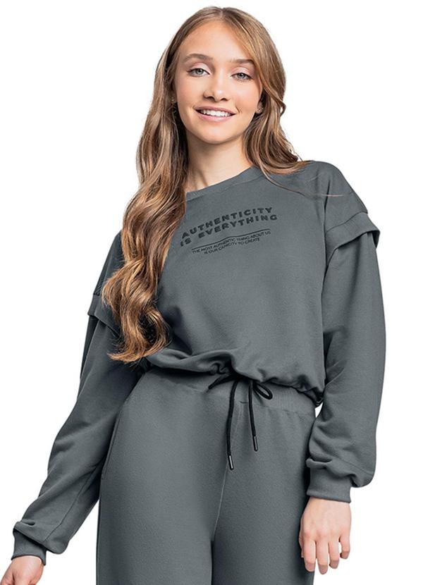 Gloss - Conjunto Juvenil com Blusão e Calça Cinza 2