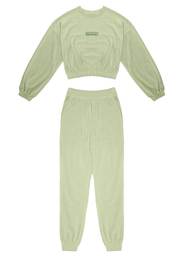 Minty - Conjunto Juvenil Feminino Blusão com Calça Verde