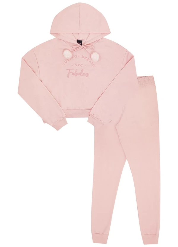 Pulla Bulla - Conjunto Juvenil Menina Moletom Rosa