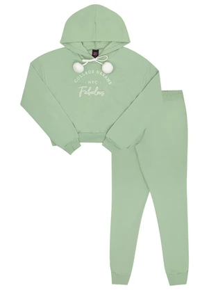 Pulla Bulla - Conjunto Juvenil Menina Moletom Verde - PULLA BULLA