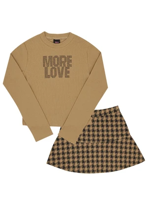 Pulla Bulla - Conjunto Juvenil Ribana com Elastano Leve Marrom - PULLA BULLA