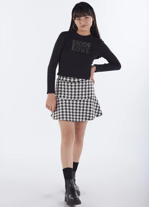 Pulla Bulla - Conjunto Juvenil Ribana com Elastano Leve Preto - PULLA BULLA