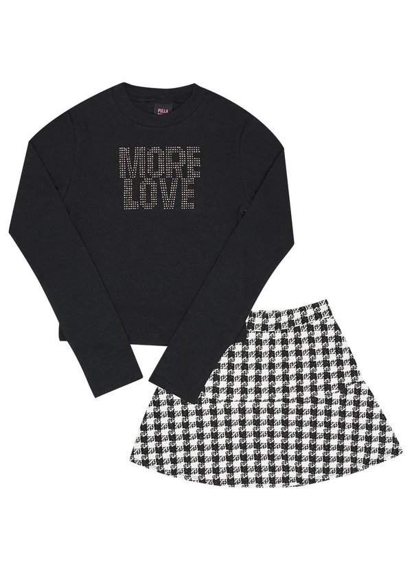 Pulla Bulla - Conjunto Juvenil Ribana com Elastano Leve Preto 2