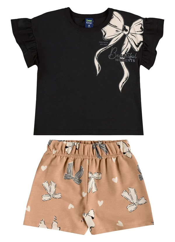 Bee Loop - Conjunto Laços e Corações Preto