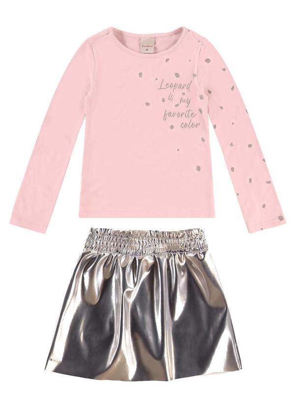 Carinhoso - Conjunto Leopard com Corino Rosa