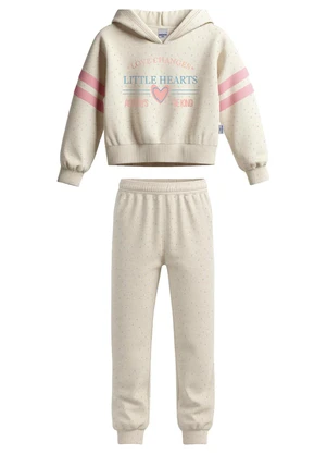Malwee Kids - Conjunto Little Hearts em Botonê Bege - MALWEE KIDS