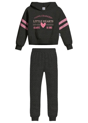 Malwee Kids - Conjunto Little Hearts em Botonê Preto - MALWEE KIDS
