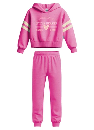 Malwee Kids - Conjunto Little Hearts em Botonê Rosa - MALWEE KIDS