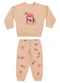 Elian - Conjunto Longo Bebê Menina Bichinho Fofo Bege - variação: Bege