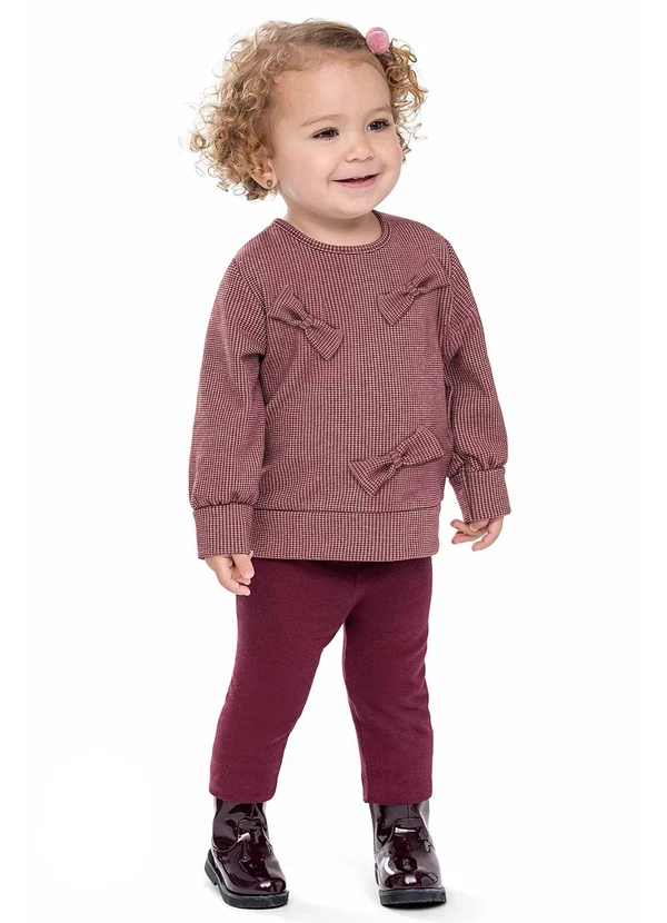 Colorittá - Conjunto Longo Bebê Menina Laços Vermelho