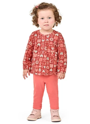 Elian - Conjunto Longo Bebê Menina Molecotton Laranja - ELIAN