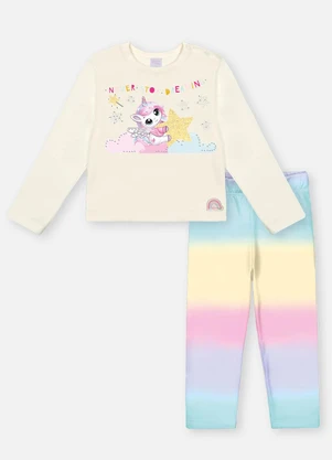 Abrange - Conjunto Longo Bebê Menina Unicórnio Multicores - ABRANGE