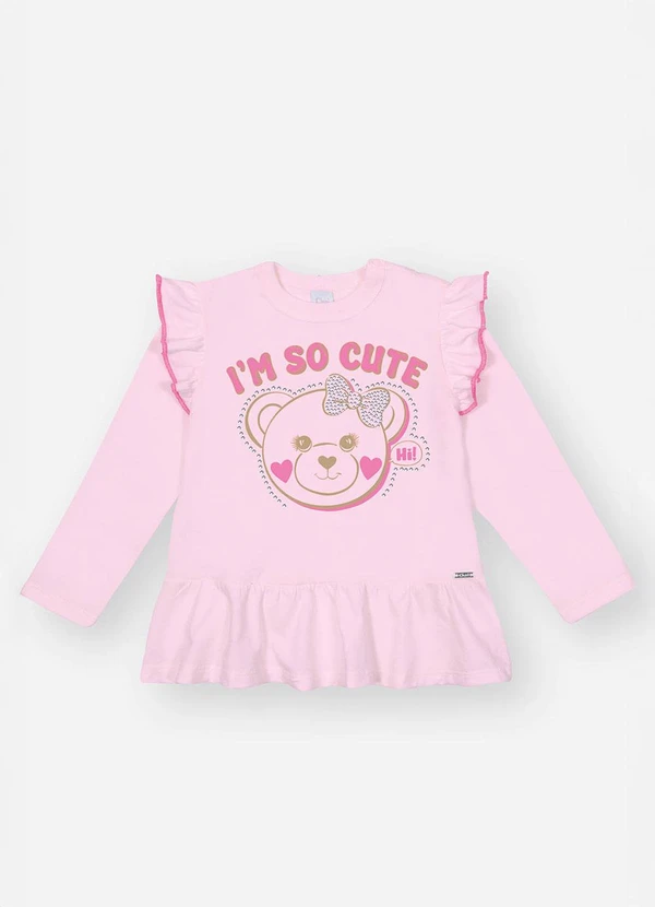 Abrange - Conjunto Longo Bebê Menina Ursa Rosa 2