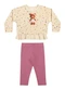 Elian - Conjunto Longo Bebê Menina Ursinha Azul - variação: Bege
