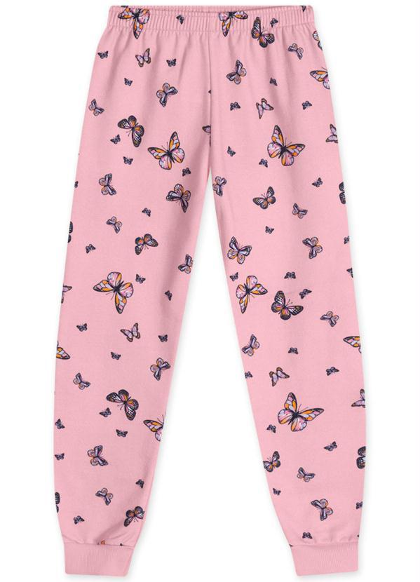 Marisol Play - Conjunto Longo Borboleta Moletom Infantil Rosa 3