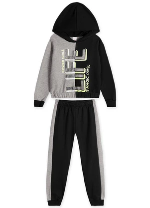 Marisol - Conjunto Longo com Capuz Moletom Infantil Feminino - MARISOL