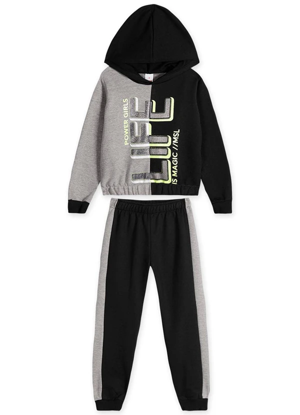 Marisol - Conjunto Longo com Capuz Moletom Infantil Feminino