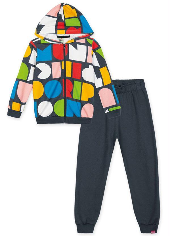 Lilica Ripilica - Conjunto Longo com Capuz Moletom Unissex Azul