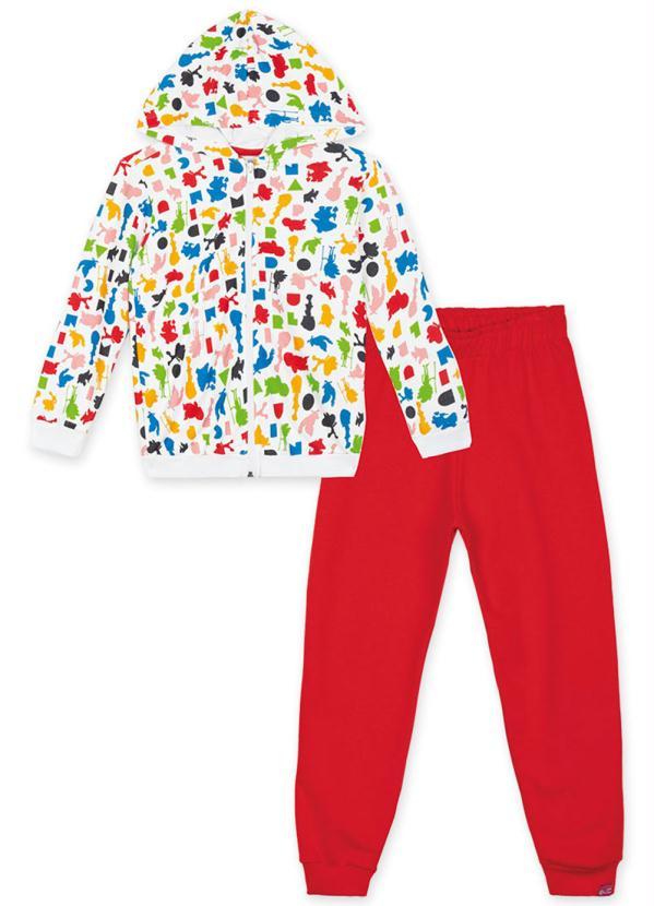 Lilica Ripilica - Conjunto Longo com Capuz Moletom Unissex Branco