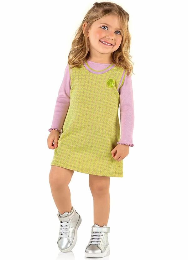 Marisol - Conjunto Longo com Salopete Infantil Lilas