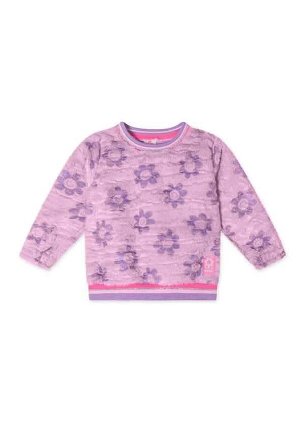 Marisol - Conjunto Longo Floral Moletom Infantil Lilás 2