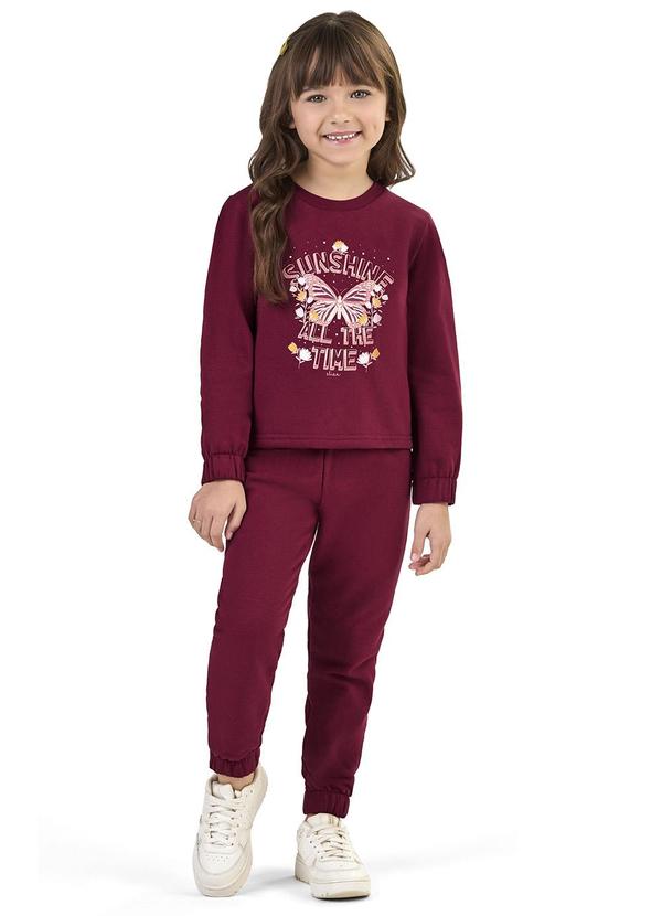 Elian - Conjunto Longo Infantil Estampado Vermelho