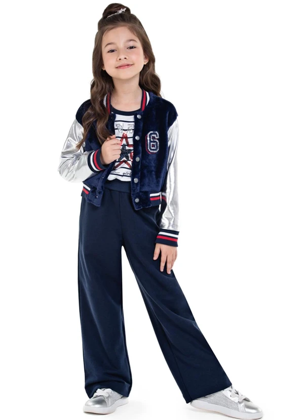 Marisol - Conjunto Longo Infantil Feminino Marisol Azul