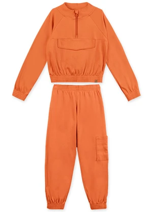 Conjunto Longo Infantil Feminino Marisol (Laranja) - MARISOL