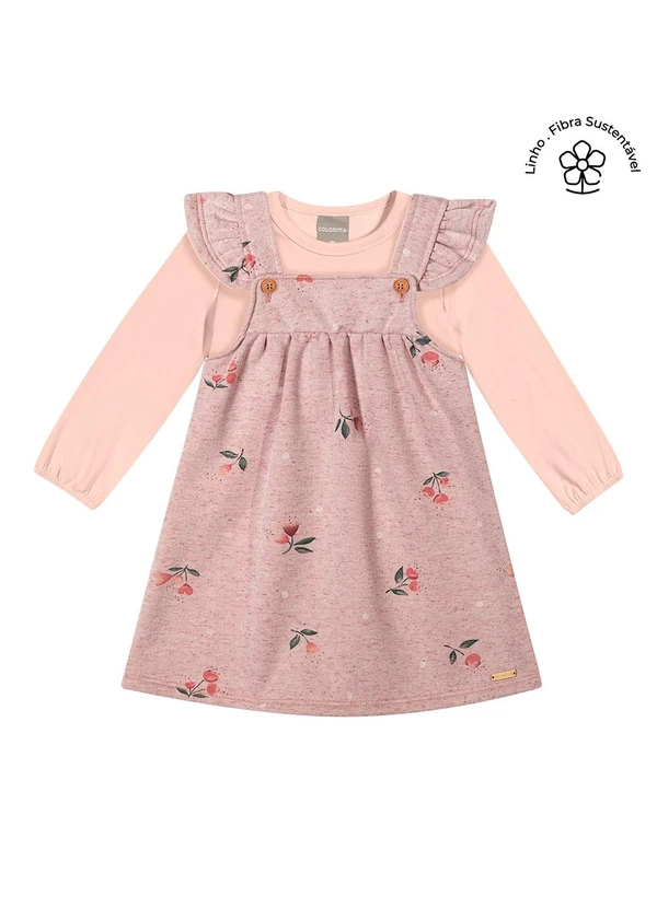 Colorittá - Conjunto Longo Infantil Menina Floral Rosa