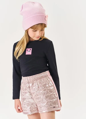 Abrange - Conjunto Longo Infantil Menina Metalizado Preto - ABRANGE