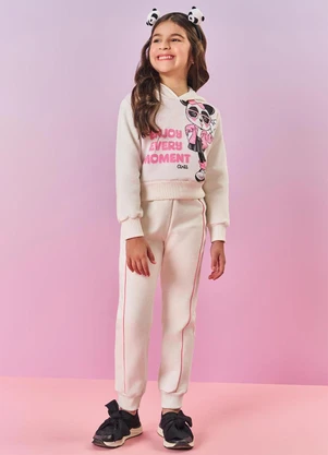 Abrange - Conjunto Longo Infantil Menina Panda Moment Nude - ABRANGE