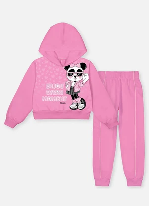 Abrange - Conjunto Longo Infantil Menina Panda Moment Rosa - ABRANGE
