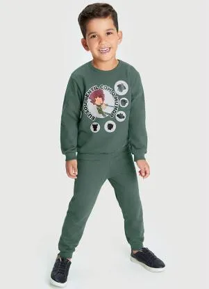 Lilica Ripilica - Conjunto Longo Infantil Unissex Verde - LILICA RIPILICA