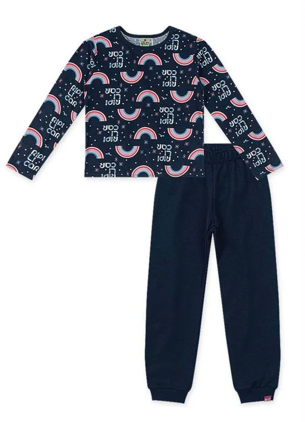 Lilica Ripilica - Conjunto Longo Moletom Azul