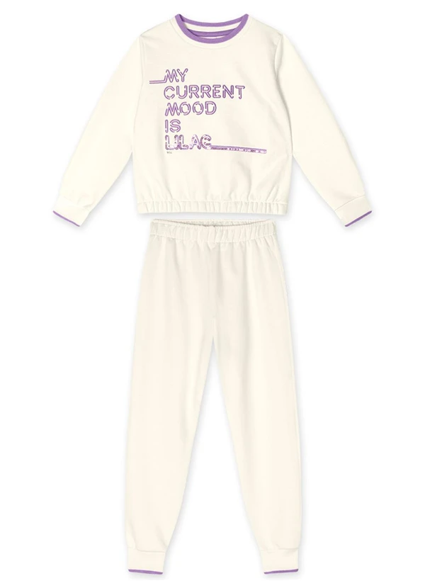 Marisol - Conjunto Longo Moletom Infantil Bege