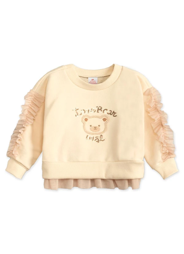 Marisol - Conjunto Longo Moletom Infantil Bege 2