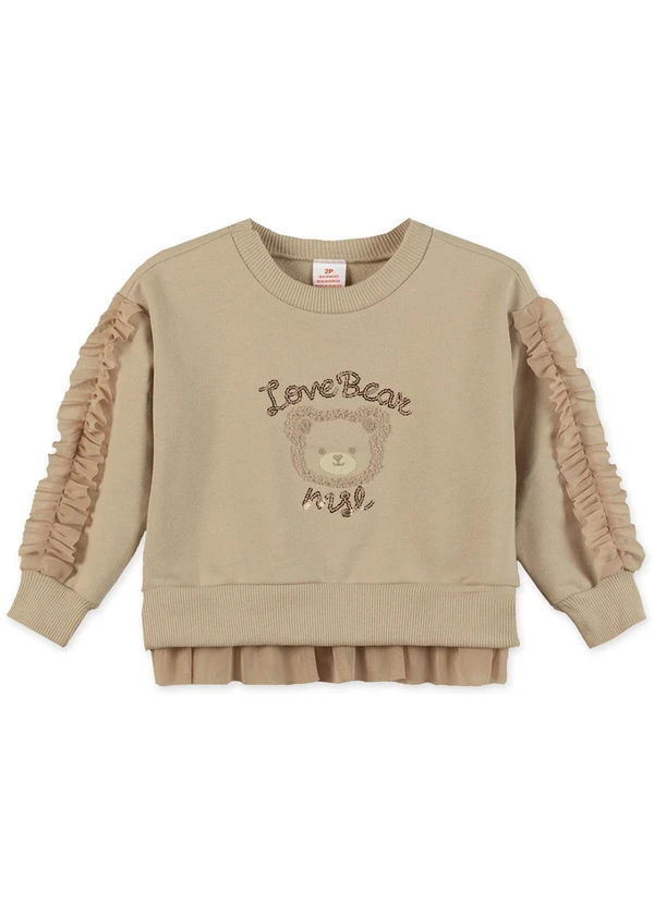 Marisol - Conjunto Longo Moletom Infantil Bege 2