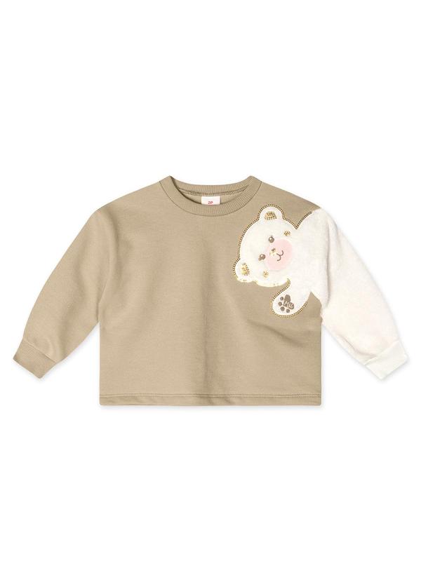 Marisol - Conjunto Longo Moletom Infantil Feminino Bege 2