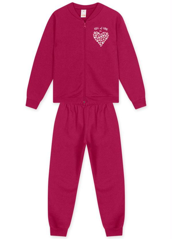 Marisol Play - Conjunto Longo Moletom Infantil Menina Bordô