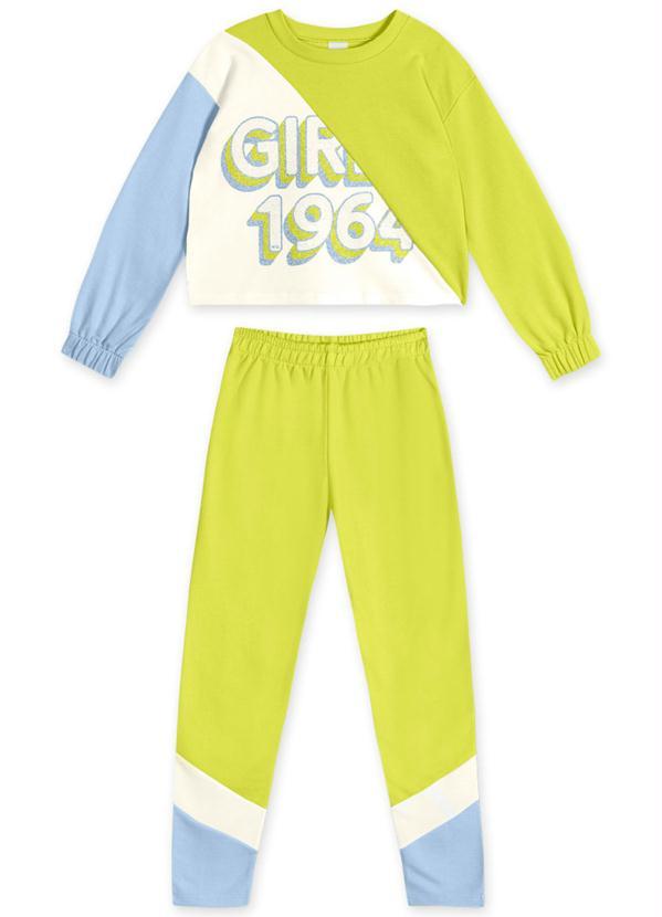 Marisol - Conjunto Longo Moletom Infantil Menina Verde