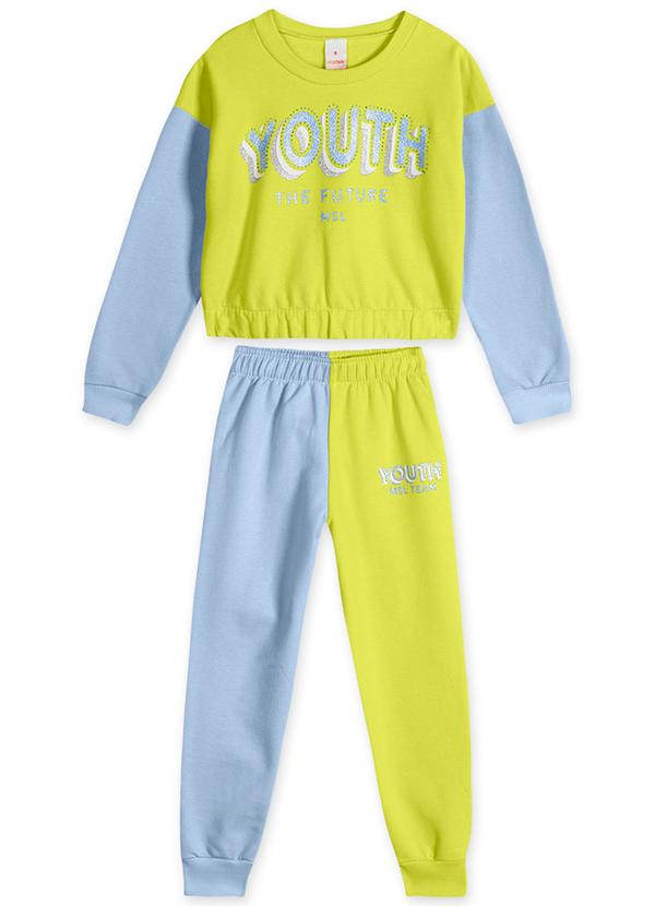 Marisol - Conjunto Longo Moletom Infantil Feminino Verde