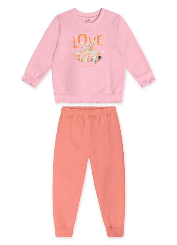 Marisol - Conjunto Longo Moletom Infantil Lilas 1