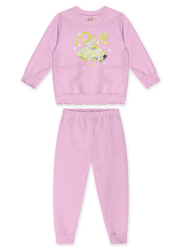 Marisol - Conjunto Longo Moletom Infantil Lilas