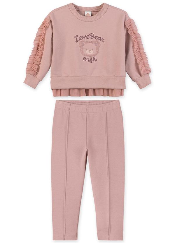 Marisol - Conjunto Longo Moletom Infantil Rosa 2